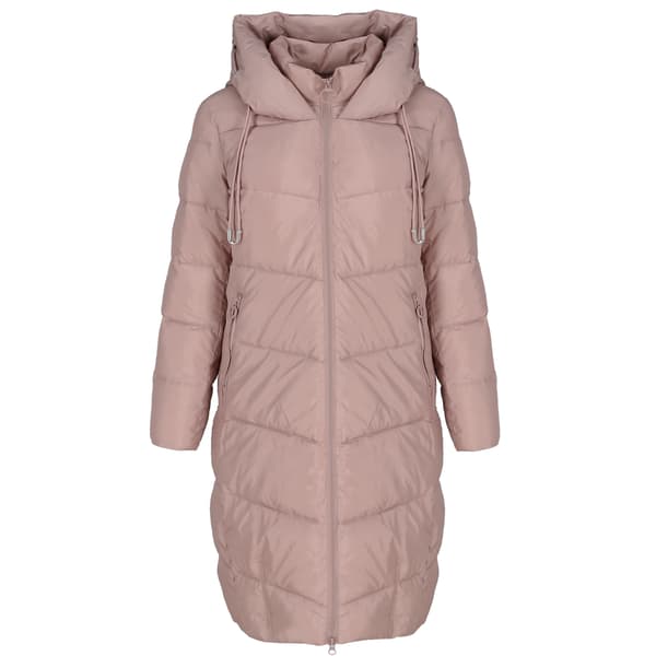 LÅNG VINTERJACKA DAM MED DEKORATIV HUVA