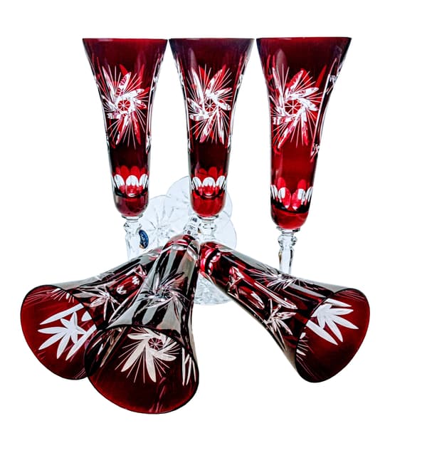 Ruby Crystal Champagneglas 170 ml Olivenkværn