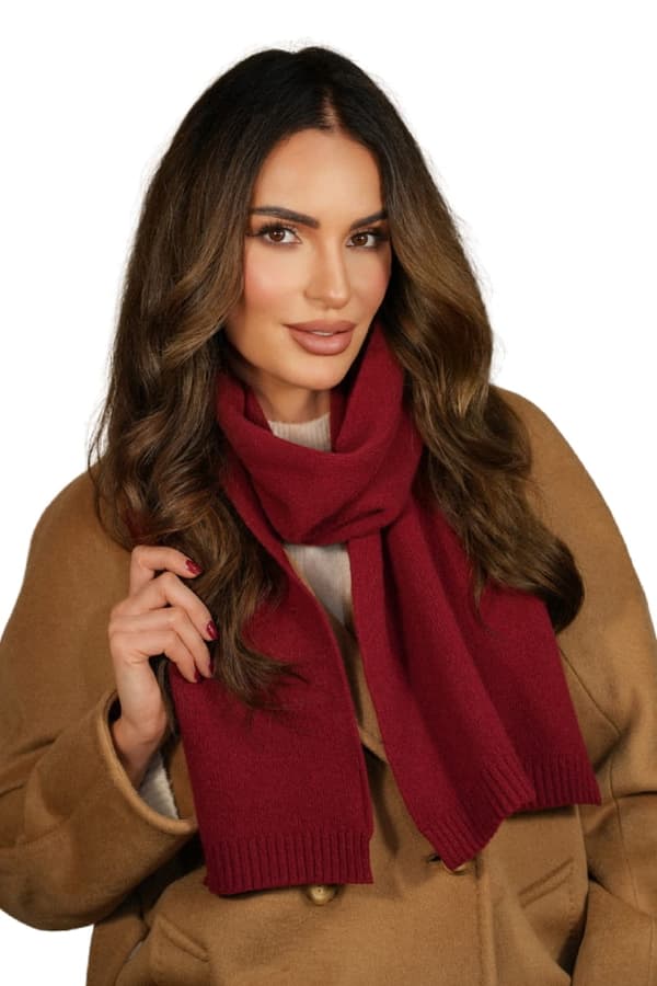 SCARF*02 dame vintertørklæde bordeauxrød
