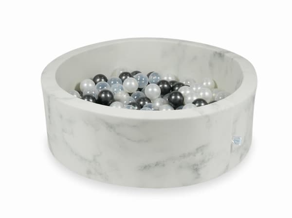 Tør pool 90x30 marmor med 200 bolde: metallisk grafit, perlemor, transparent