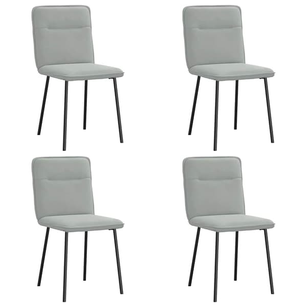 vidaXL Matstolar, set om 4, ljusgrå, klädda i sammet