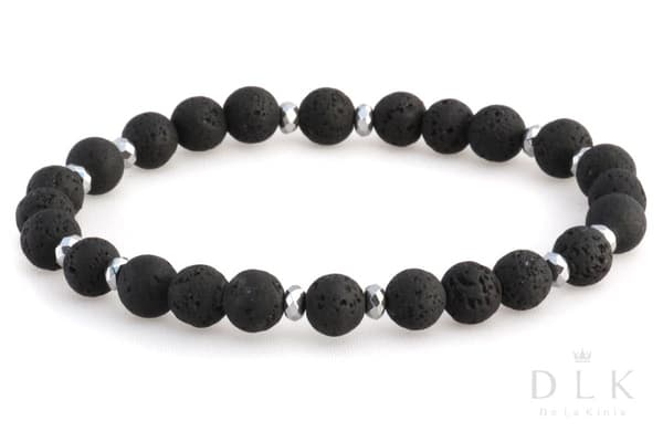 Armband "Lava med hematit nr 2"
