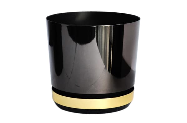 DUO SORT OG GULD POTTE DIAMETER 14 CM DUO SORT OG GULD