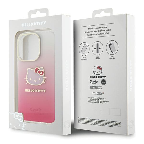 Hello Kitty IML Gradient Electrop Kitty Head-skal till iPhone 14 Pro Max, Rosa