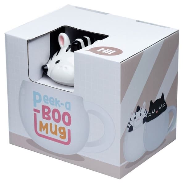 PKLMUG03 Keramisk mugg med kikande zebra
