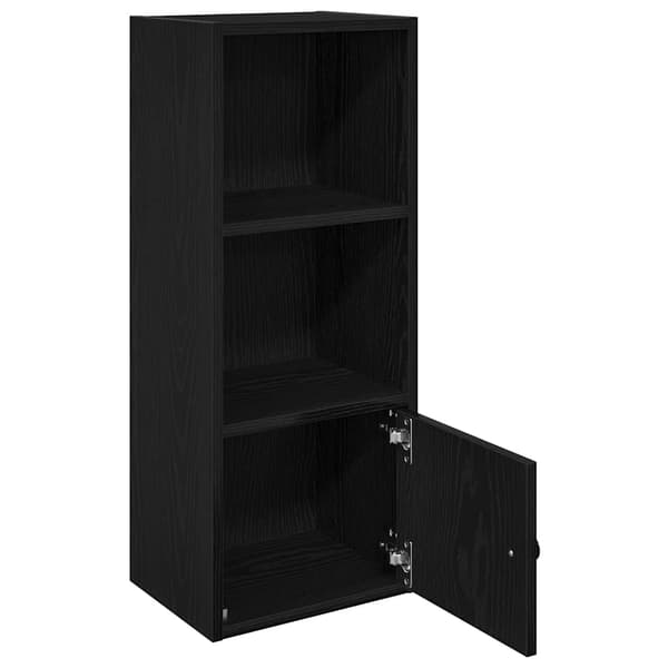 vidaXL hylde, sort, 31x24x77 cm, træbaseret materiale