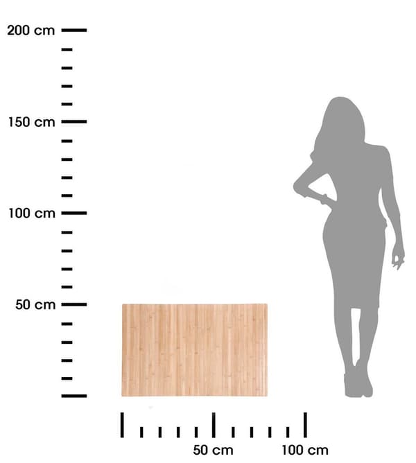 Bambuinen kylpyhuonematto, vaalea beige, 80 cm