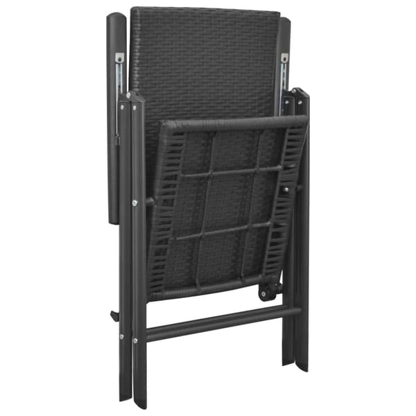 vidaXL havestole, sæt med 4, polyrattan, sort