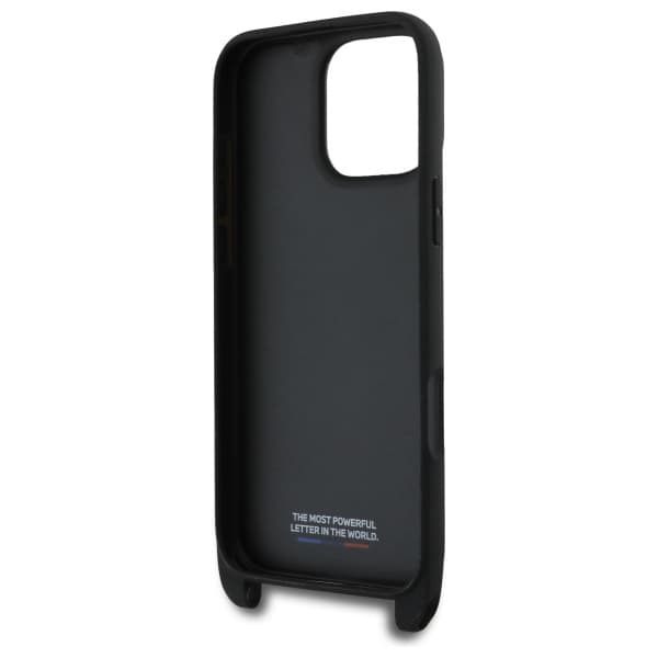 BMW M Edition Carbon Stripe & Strap -kotelo iPhone 16 Pro Maxille, musta