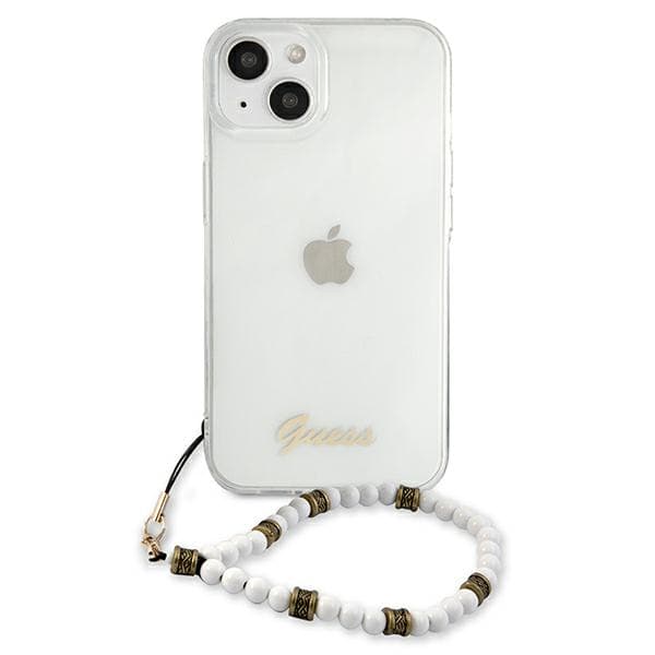 Guess White Pearl-etui til iPhone 13 mini, Gennemsigtig