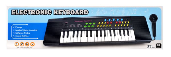 Orgel, klaver, keyboard med mikrofon, 37 tangenter