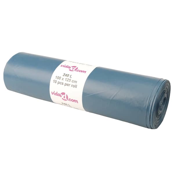 vidaXL Sopsäckar, 100 st, Blå, 240 L