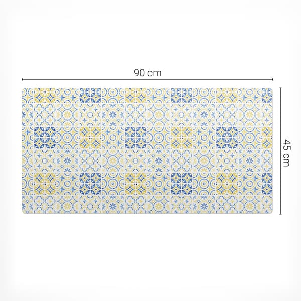 Geometrisk retromønster skrivebordsbeskytter 90x45 cm