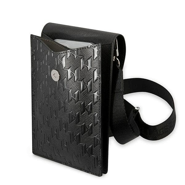Karl Lagerfeld Monogram Plate håndtaske, sort