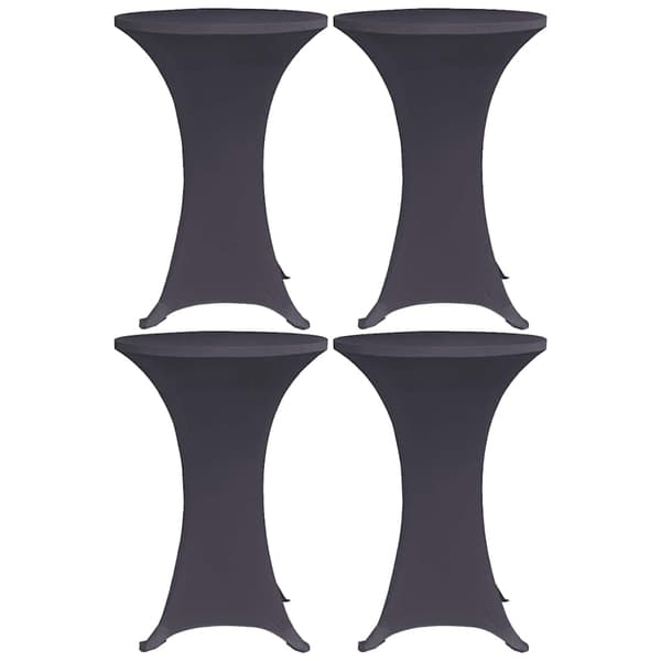 vidaXL Elastiska bordsdukar, 4 st, 80 cm, Antracit