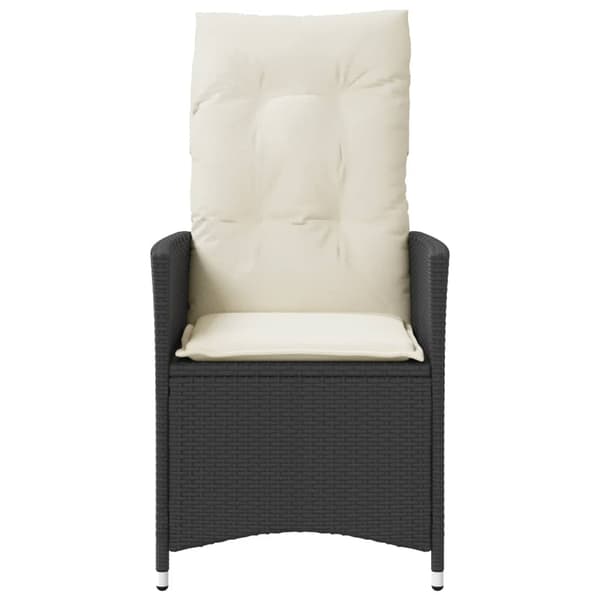 vidaXL havestol med hynder, sort polyrattan