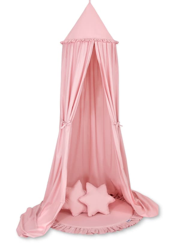 Legemåtte med flæser - støvet pink