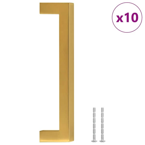 vidaXL skabsgreb, 10 stk., guld, 128 mm, rustfrit stål
