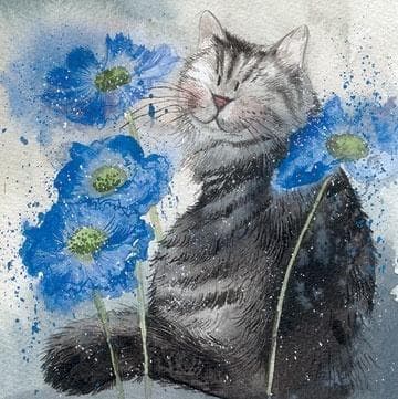 Katten och blåklinten passerar