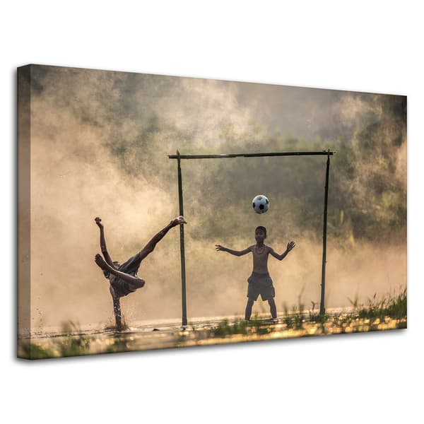 Lærredstryk Ungdomsfodbold 80x50 cm