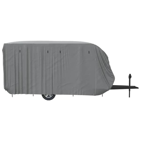 vidaXL campingvognsovertræk, grå, 610x250x220 cm