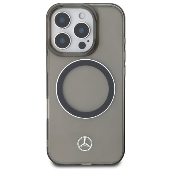 Mercedes Silver Ring MagSafe -kotelo iPhone 16 Prolle, musta