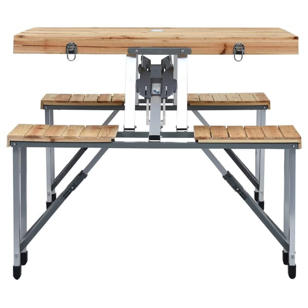 vidaXL foldbart campingbord med 4 sæder, stål, aluminium