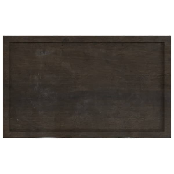 vidaXL bordplade mørkegrå 100x60x6 cm massivt egetræ