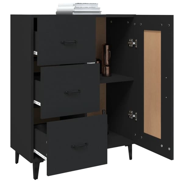 vidaXL skab, sort, 69,5x34x90 cm, træbaseret materiale