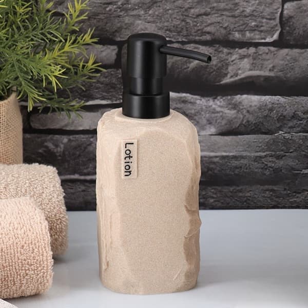 Paola tvålpump, stenmönster, beige