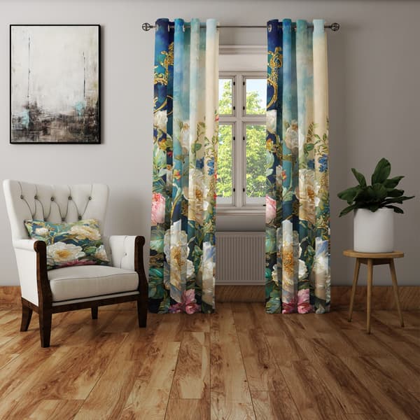Gardin med snørehuller-print 259