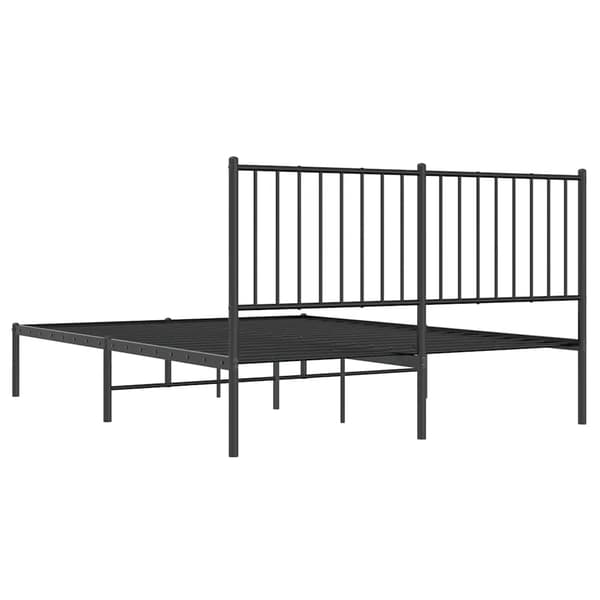 vidaXL metalsengestel med hovedgærde sort 140x200 cm