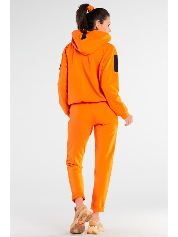 Hættetrøje med skulderklapper, orange S/M