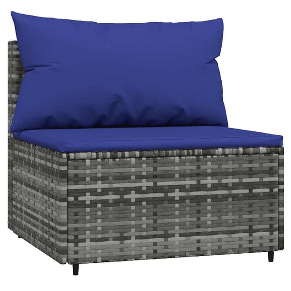 vidaXL sofacenter med hynde grå polyrattan
