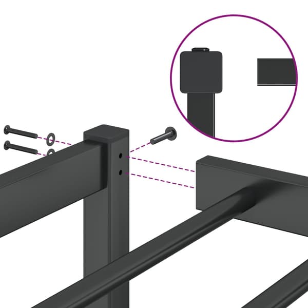 vidaXL metalsengestel sort 135x190 cm