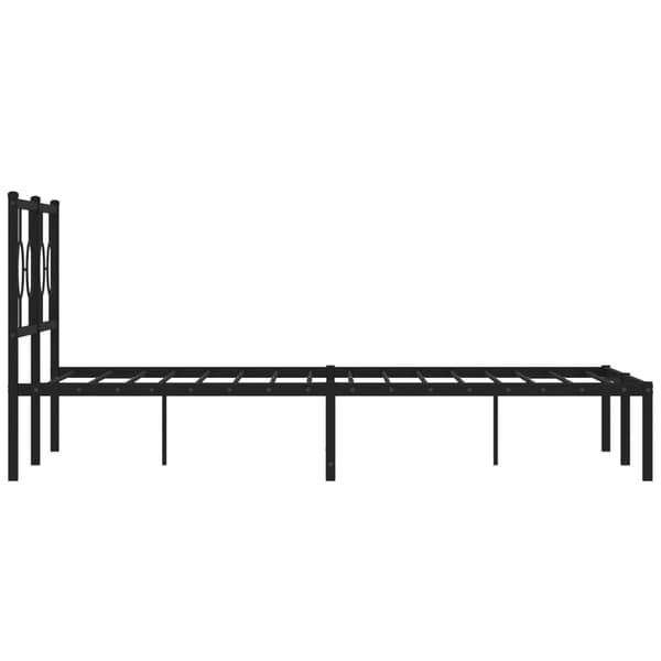 vidaXL metalsengestel med hovedgærde sort 140x200 cm