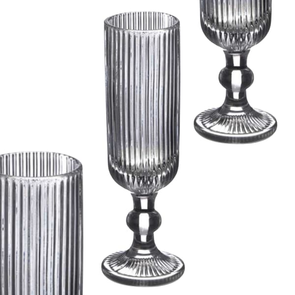 160 ml räfflat grått champagneglas