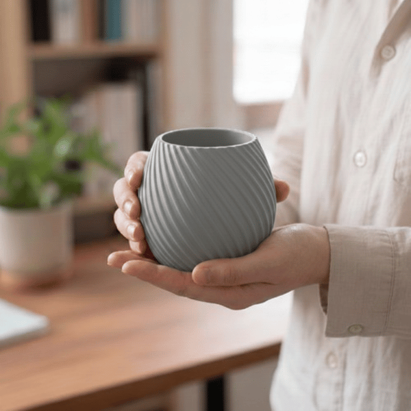 Modern designer spiralblomkruka grå för växter