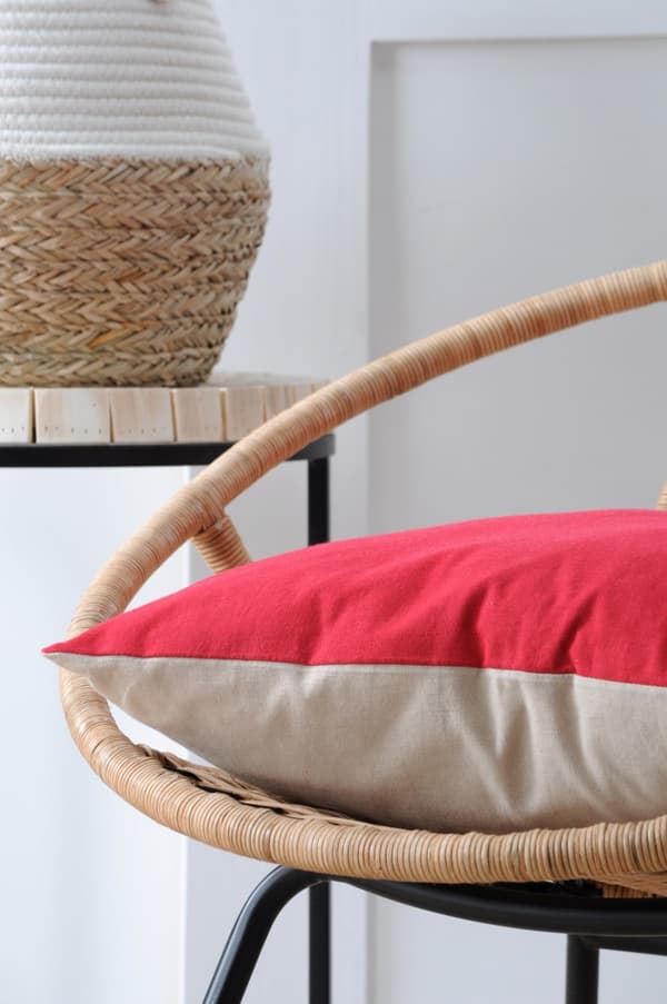 DUO pude 50x50 rød lys beige