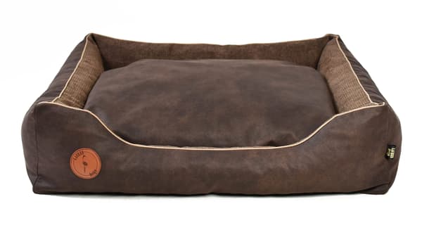 CEZAR sofa brun + brun struktur L - 95 cm x 80 cm
