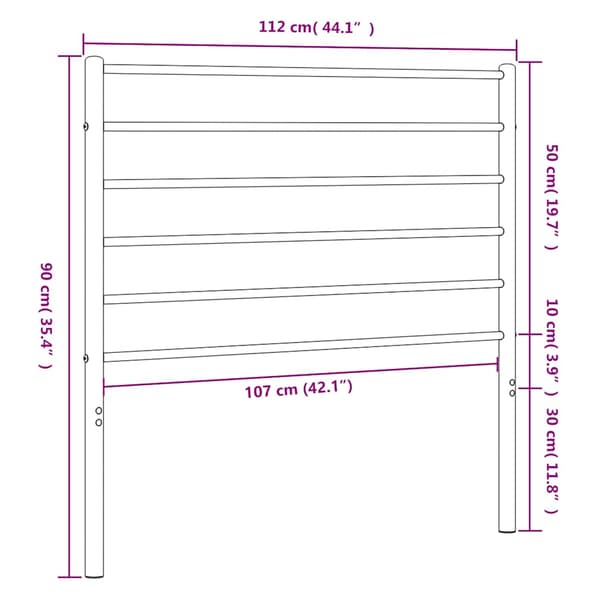 vidaXL metalsengegavl sort 107 cm