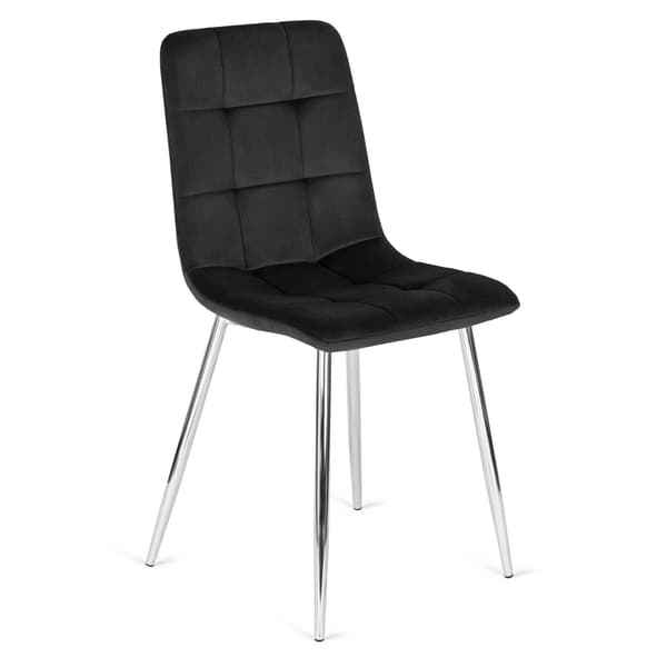 CESAR Polstret Spisebordsstol Sort Velour Moderne Loft