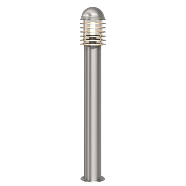 Gulvlampe i rustfrit stål.