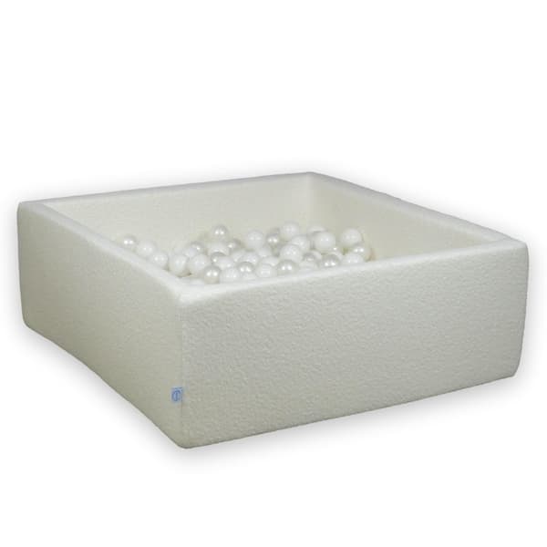 Tør pool 110x110x40 Boucle White 600 bolde: hvid, perlemor