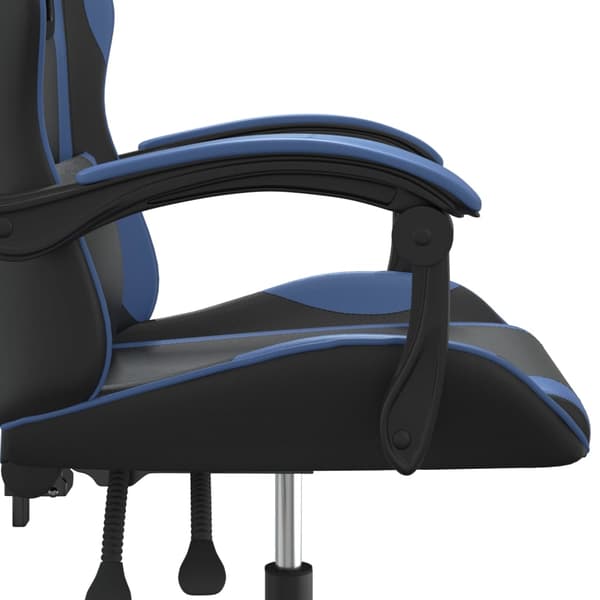 vidaXL drejelig gamingstol sort og blå kunstlæder