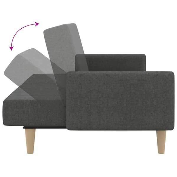 vidaXL 2-sits bäddsoffa, mörkgrå, klädd i tyg