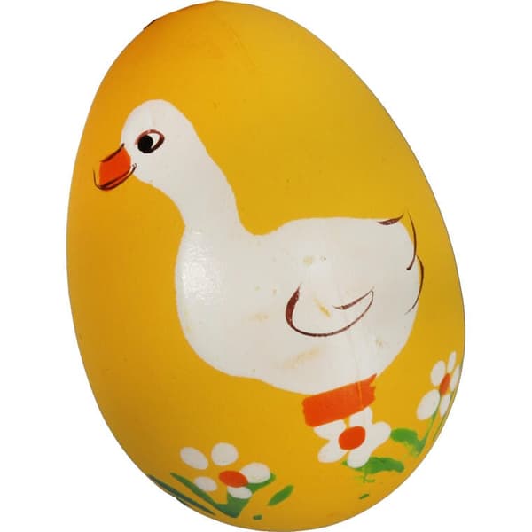 Ägghenkel i plast, set om 6, 6 cm, orange och gul