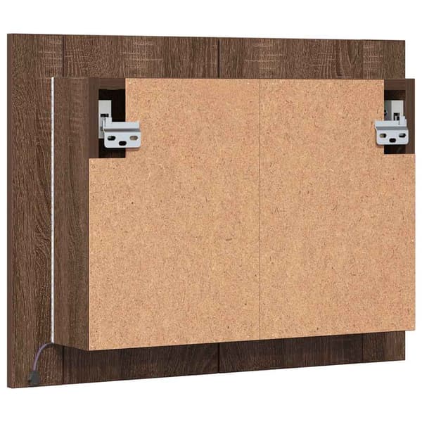 vidaXL spejlskab til badeværelse brunt egetræ 60x12x45 cm
