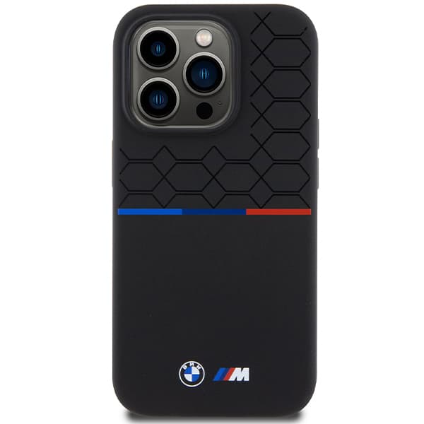 BMW M Silikone Mønster MagSafe-cover til iPhone 15 Pro, Sort
