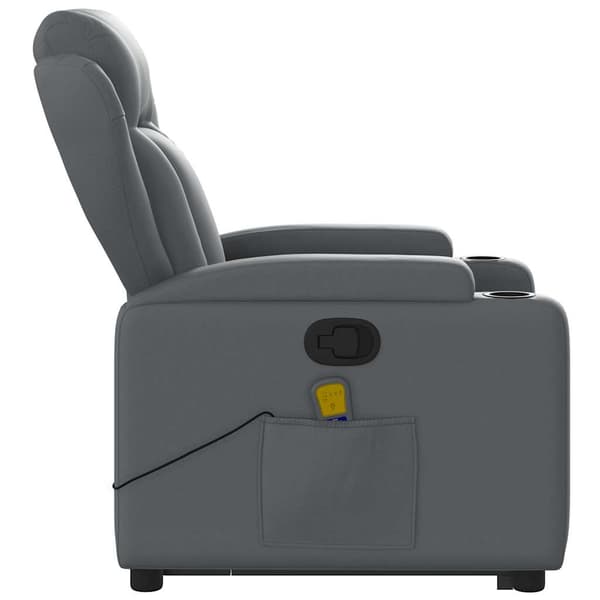 vidaXL Lyftbar massagefåtölj, grå, konstläder